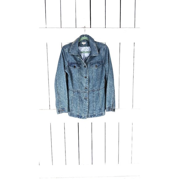 90s vintage blue jean denim lined chambray jacket - Picture 1 of 7